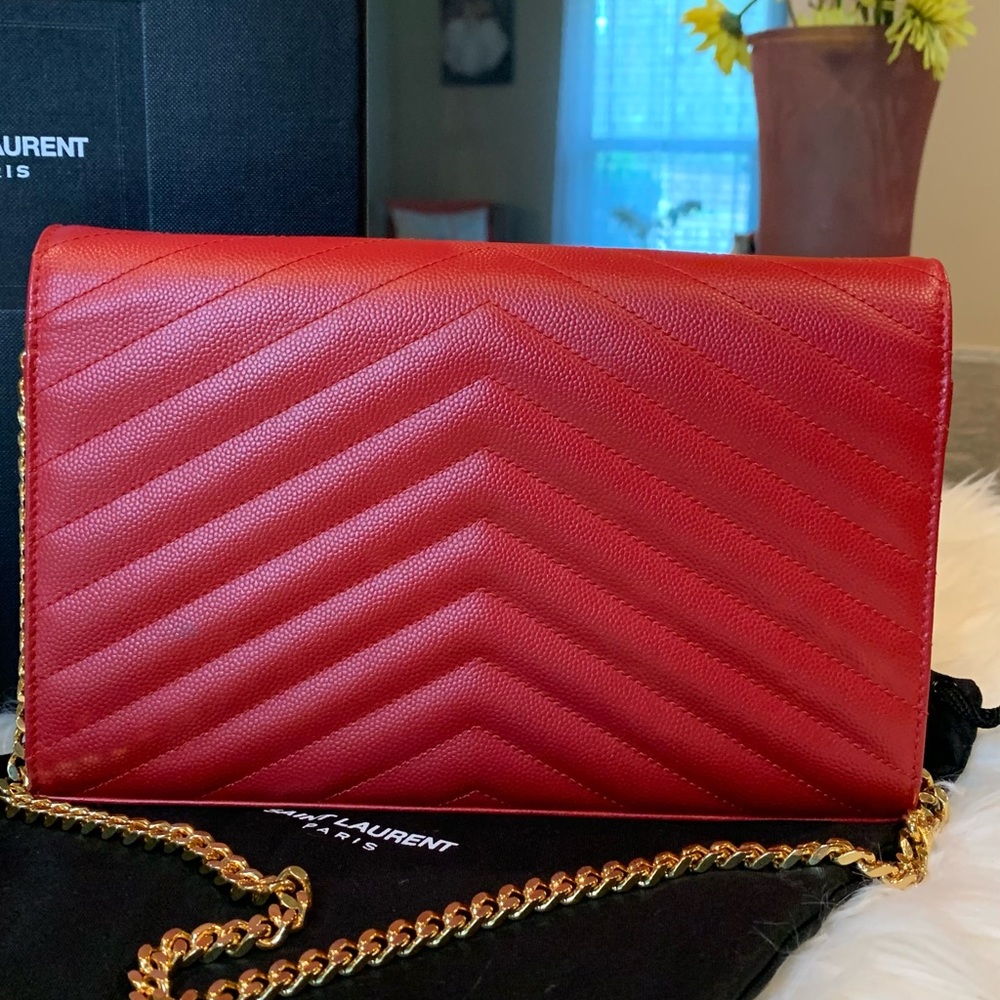 SOLD! YSL Grain de Poudre Wallet on Chain - Picture 4 of 14